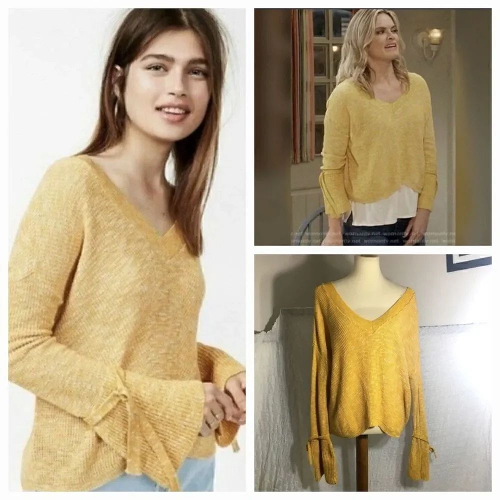 Express Yellow Sweater Top Size Large